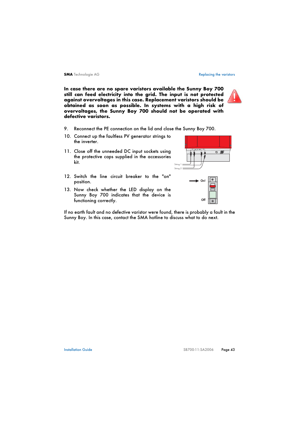 SMA SB 700 User Manual | Page 43 / 52