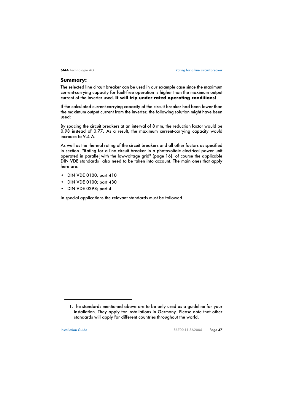 SMA SB 700 User Manual | Page 47 / 52