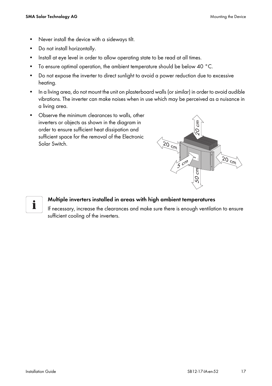 SMA SB 1200 Installation User Manual | Page 17 / 72