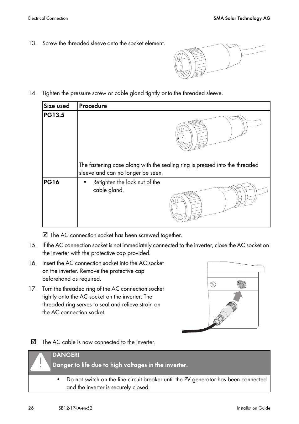 SMA SB 1200 Installation User Manual | Page 26 / 72