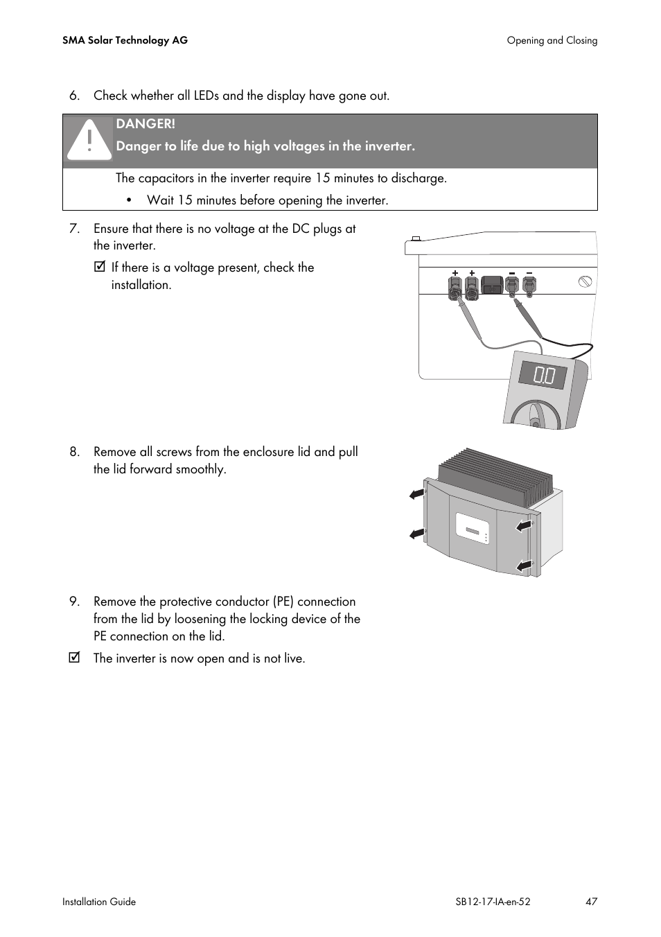 SMA SB 1200 Installation User Manual | Page 47 / 72