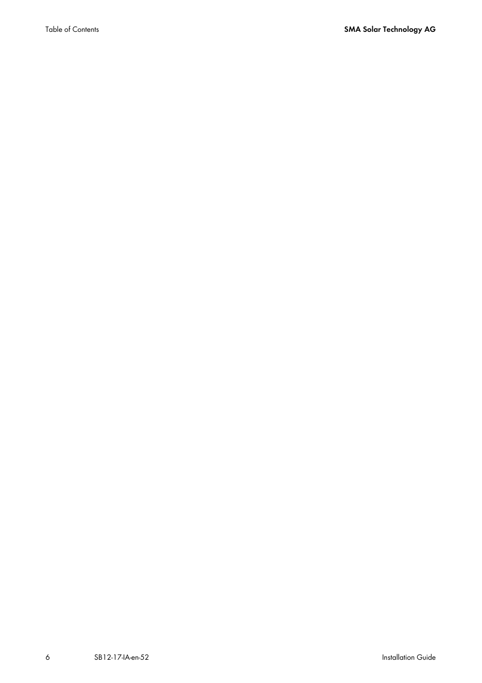 SMA SB 1200 Installation User Manual | Page 6 / 72