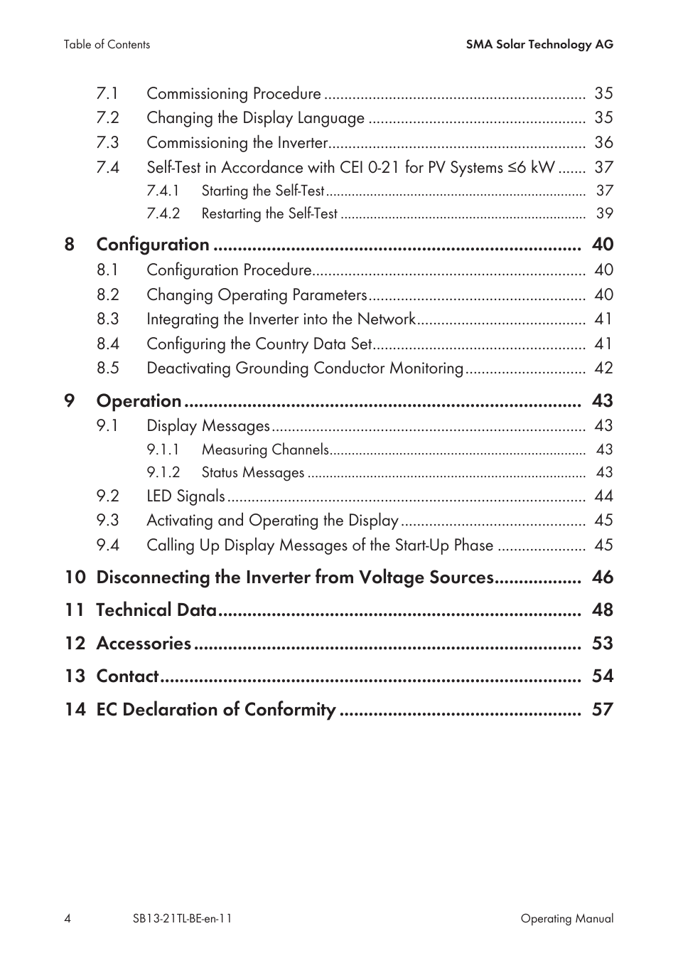 SMA SB 1300TL User Manual | Page 4 / 58