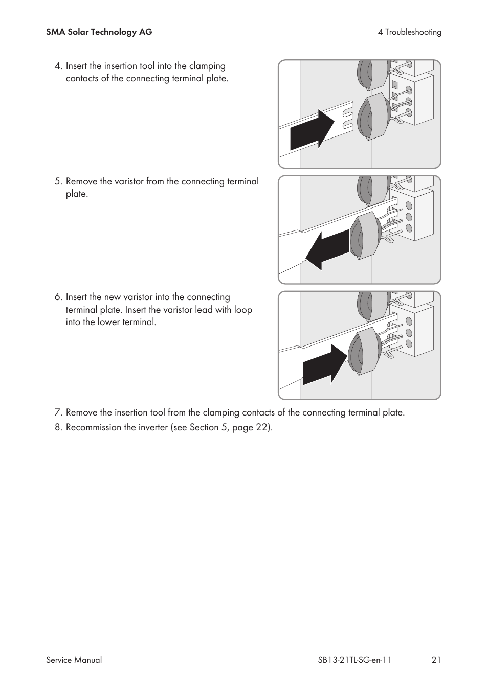 SMA SB 1300TL Service Manual User Manual | Page 21 / 30