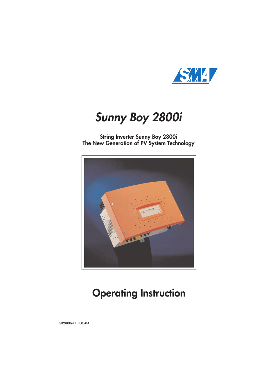 SMA SB 2800i User Manual | 50 pages