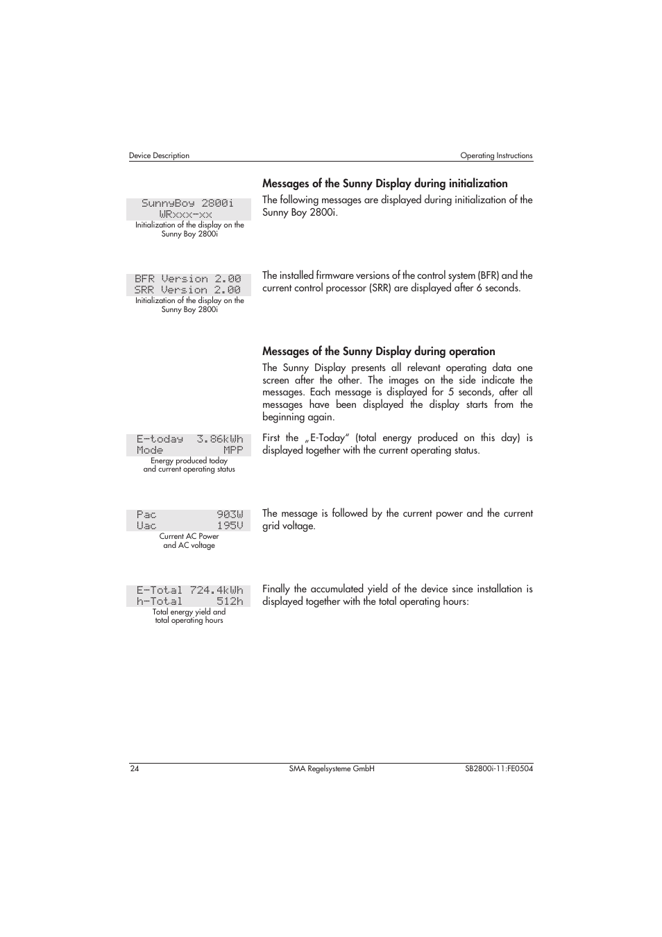 SMA SB 2800i User Manual | Page 26 / 50