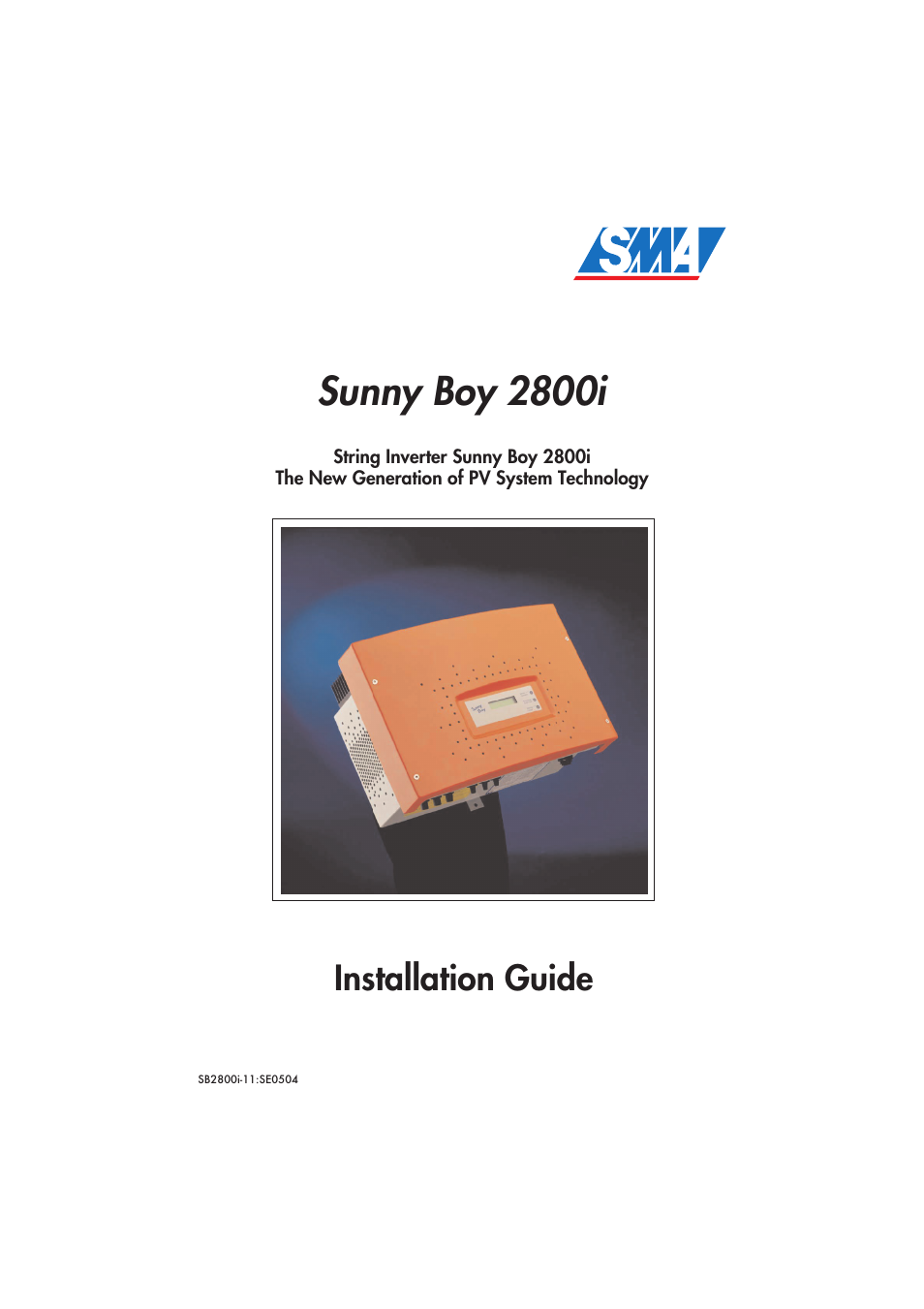 SMA SB 2800i Installation User Manual | 40 pages
