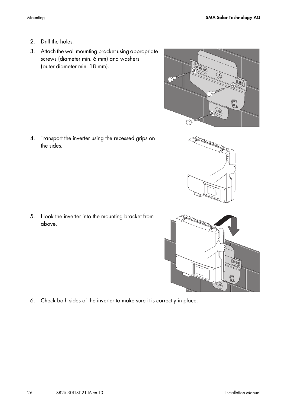 SMA SB 2500TL-21 Installation User Manual | Page 26 / 96