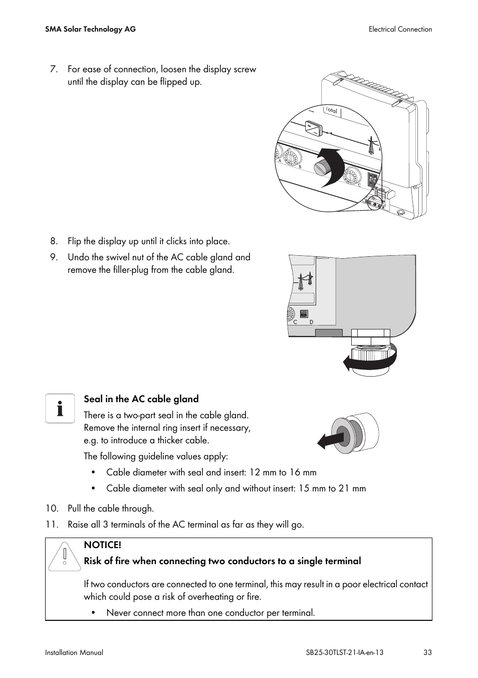 SMA SB 2500TL-21 Installation User Manual | Page 33 / 96