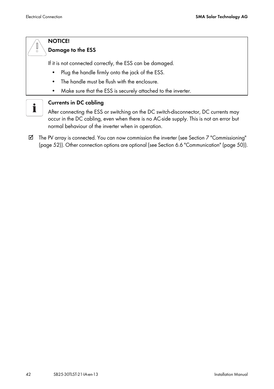 SMA SB 2500TL-21 Installation User Manual | Page 42 / 96