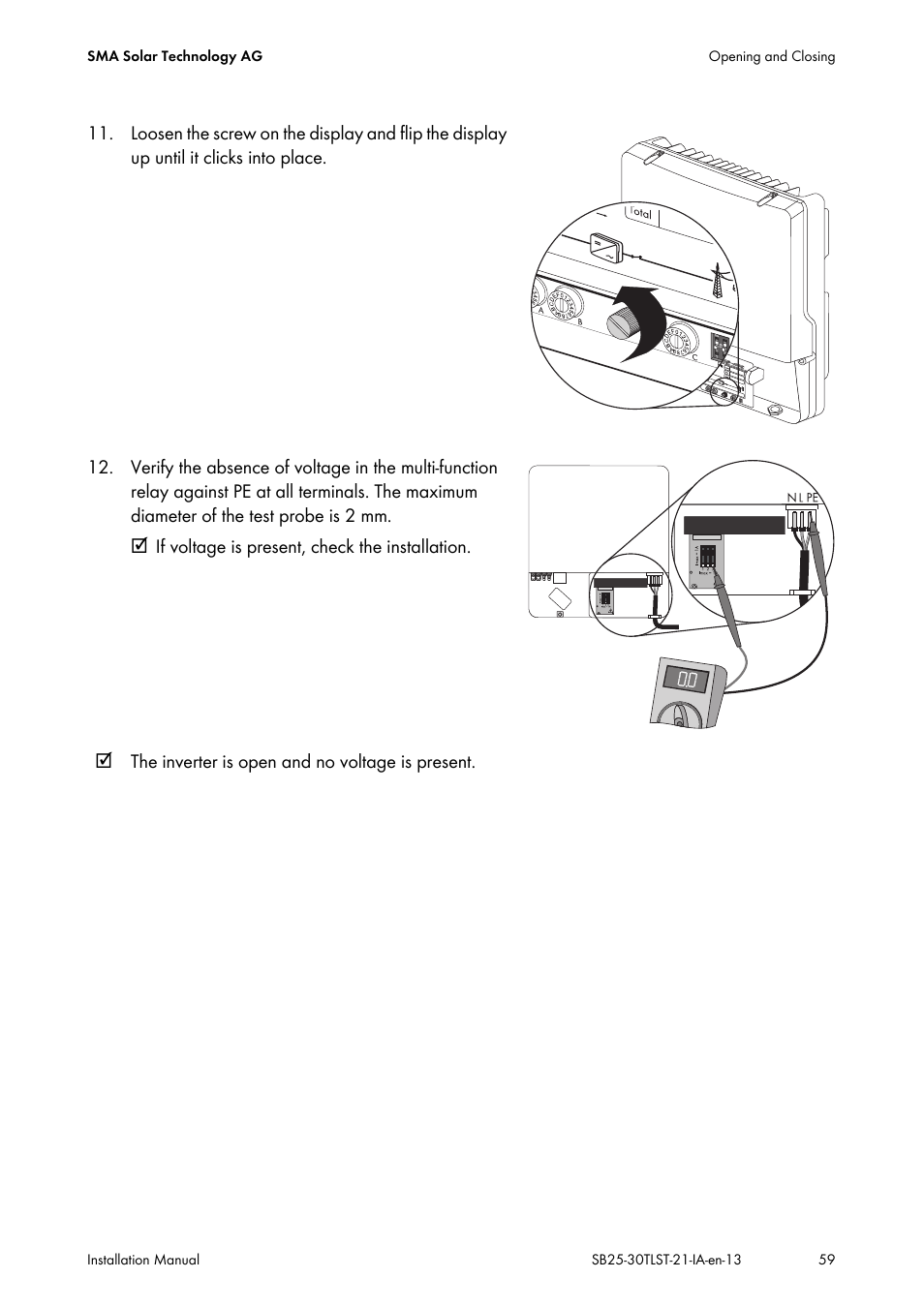 SMA SB 2500TL-21 Installation User Manual | Page 59 / 96