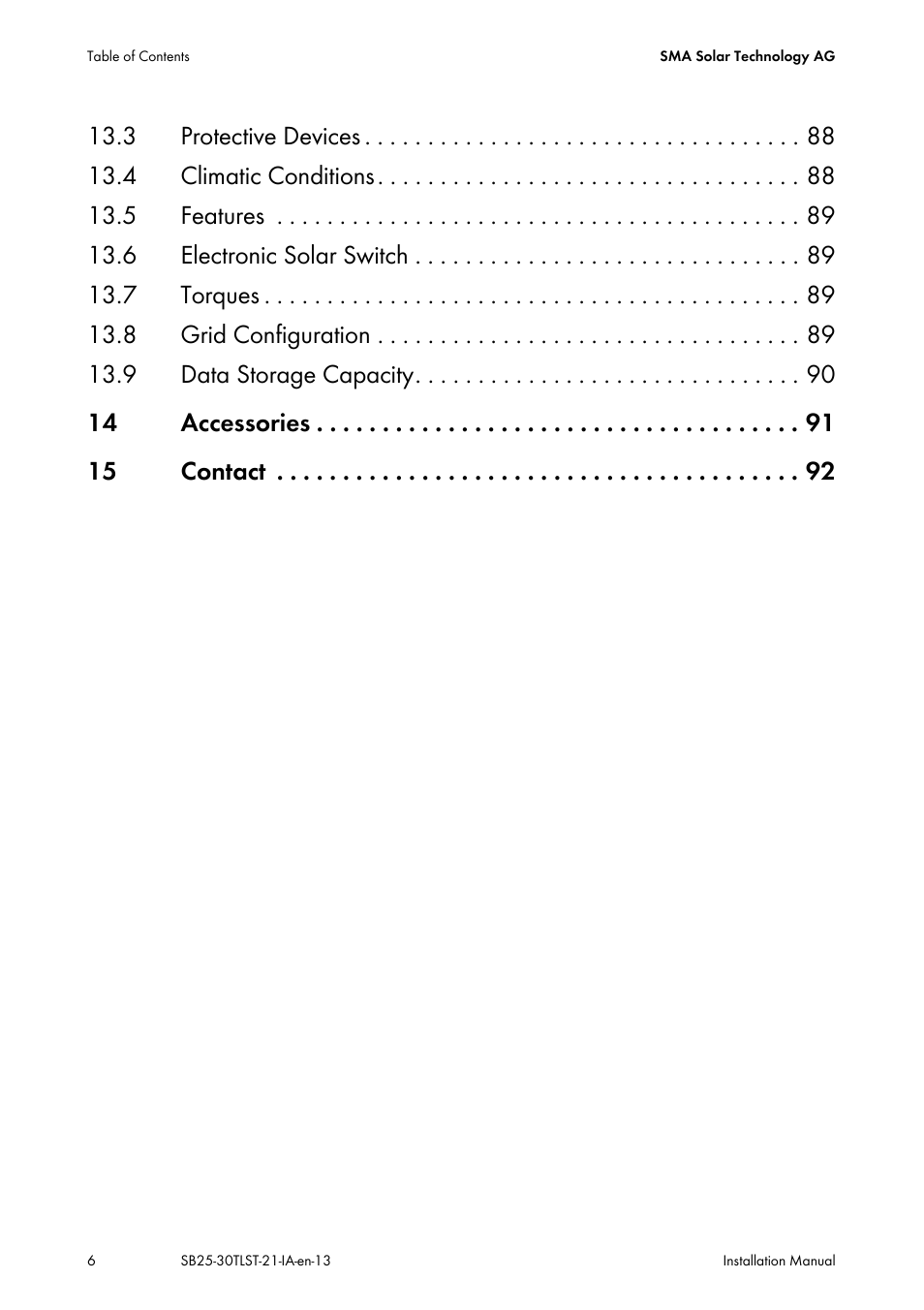 SMA SB 2500TL-21 Installation User Manual | Page 6 / 96