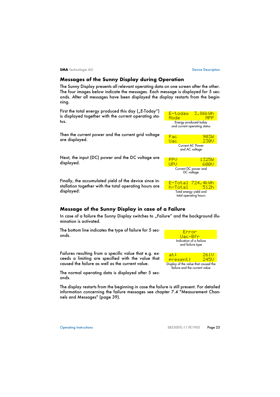 SMA SB 3300TL User Manual | Page 27 / 62