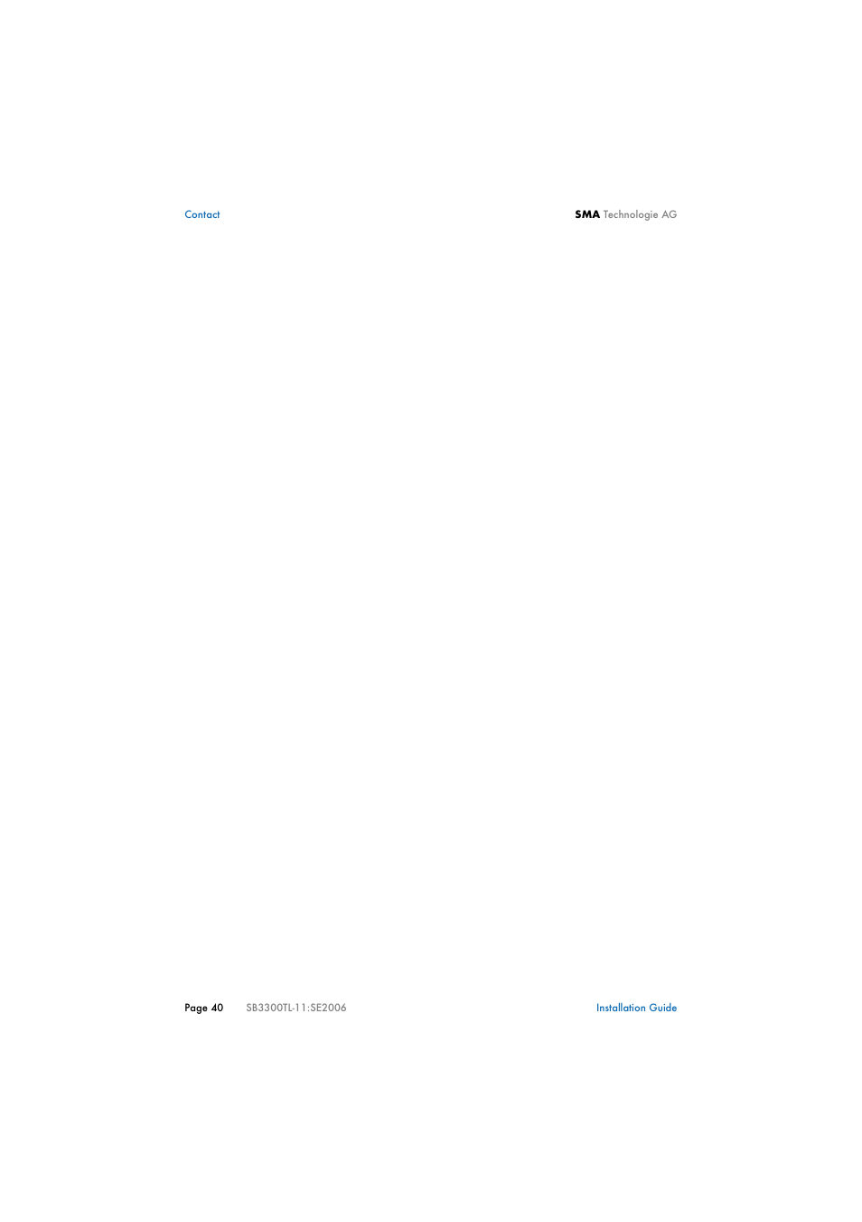 SMA SB 3300TL Installation User Manual | Page 40 / 41