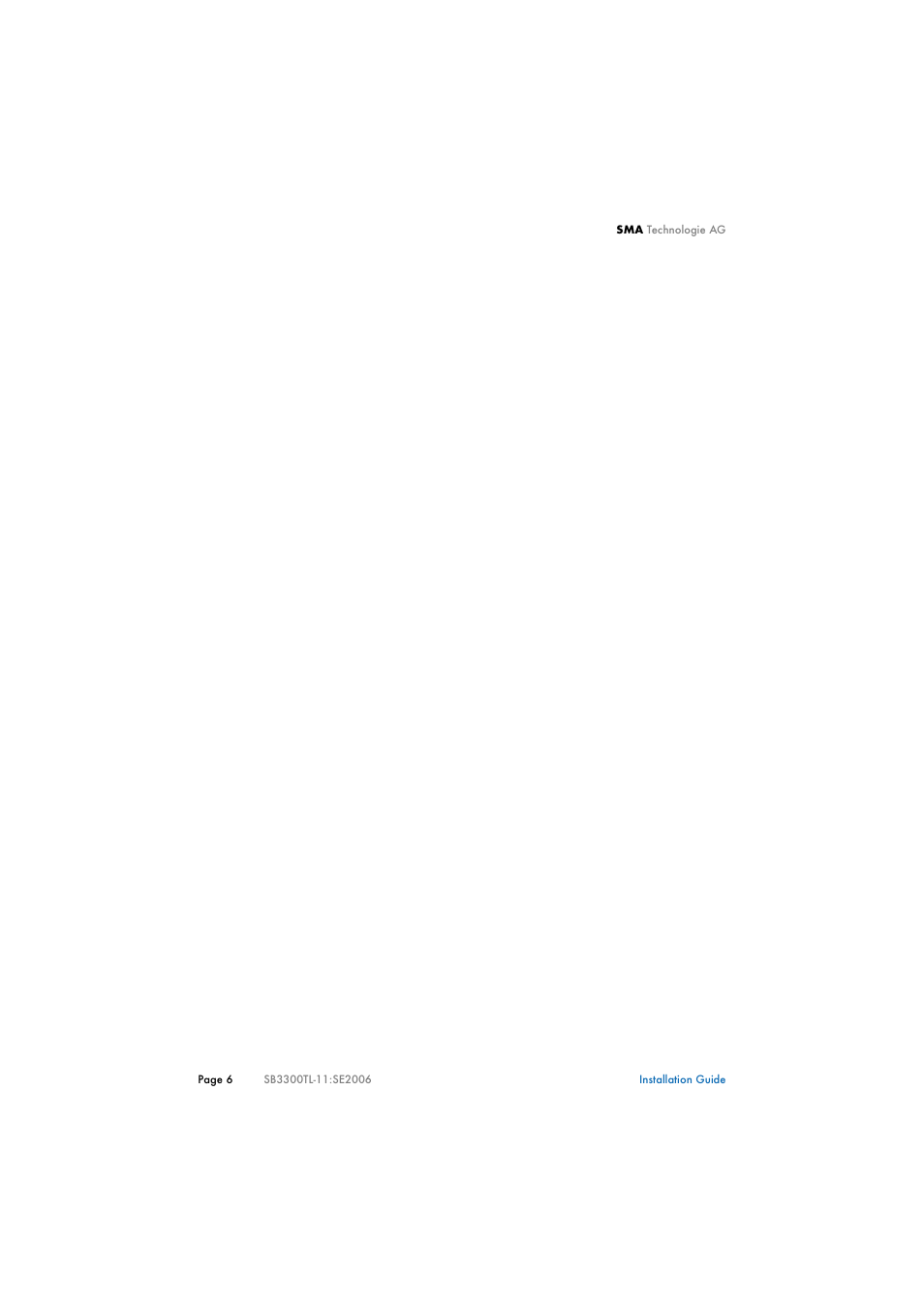 SMA SB 3300TL Installation User Manual | Page 6 / 41