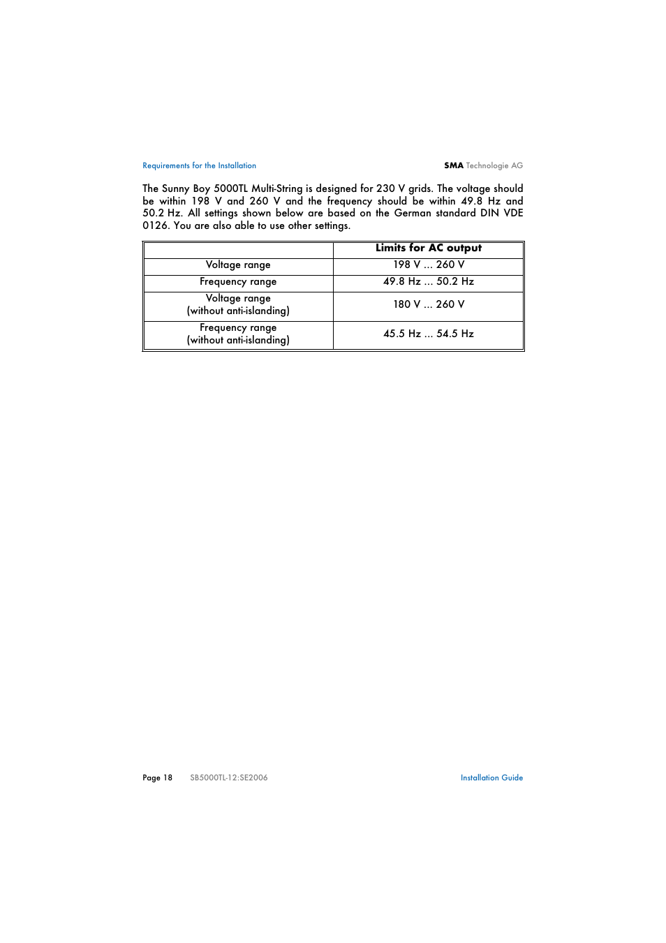 SMA SB 5000TL Multi-String Installation User Manual | Page 18 / 42