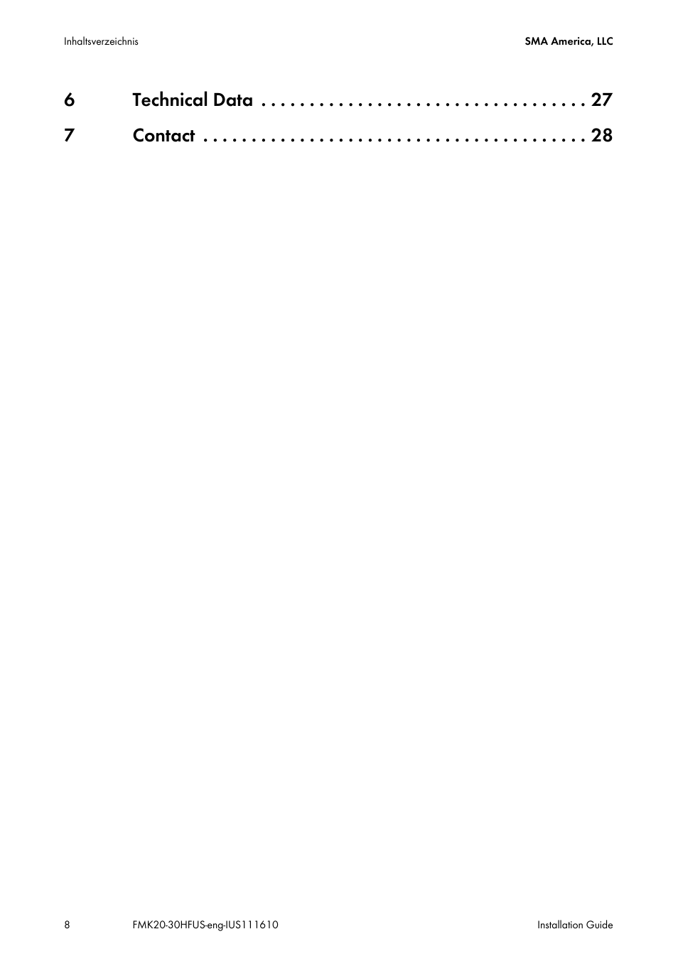 6technical data 7 contact | SMA SB 2000HF-US Installation User Manual | Page 8 / 32