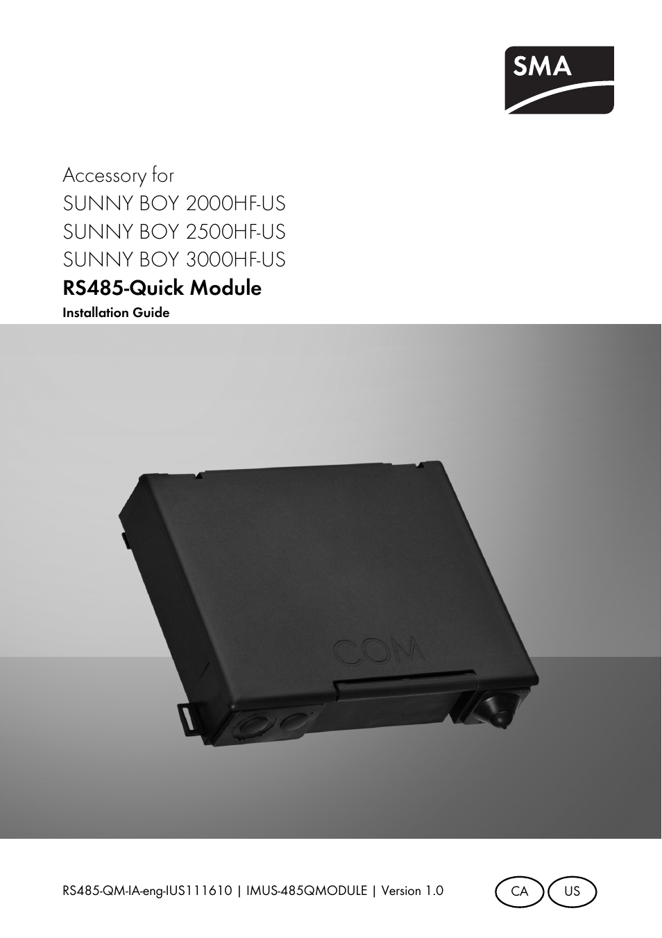 SMA RS485-Quick Module User Manual | 32 pages