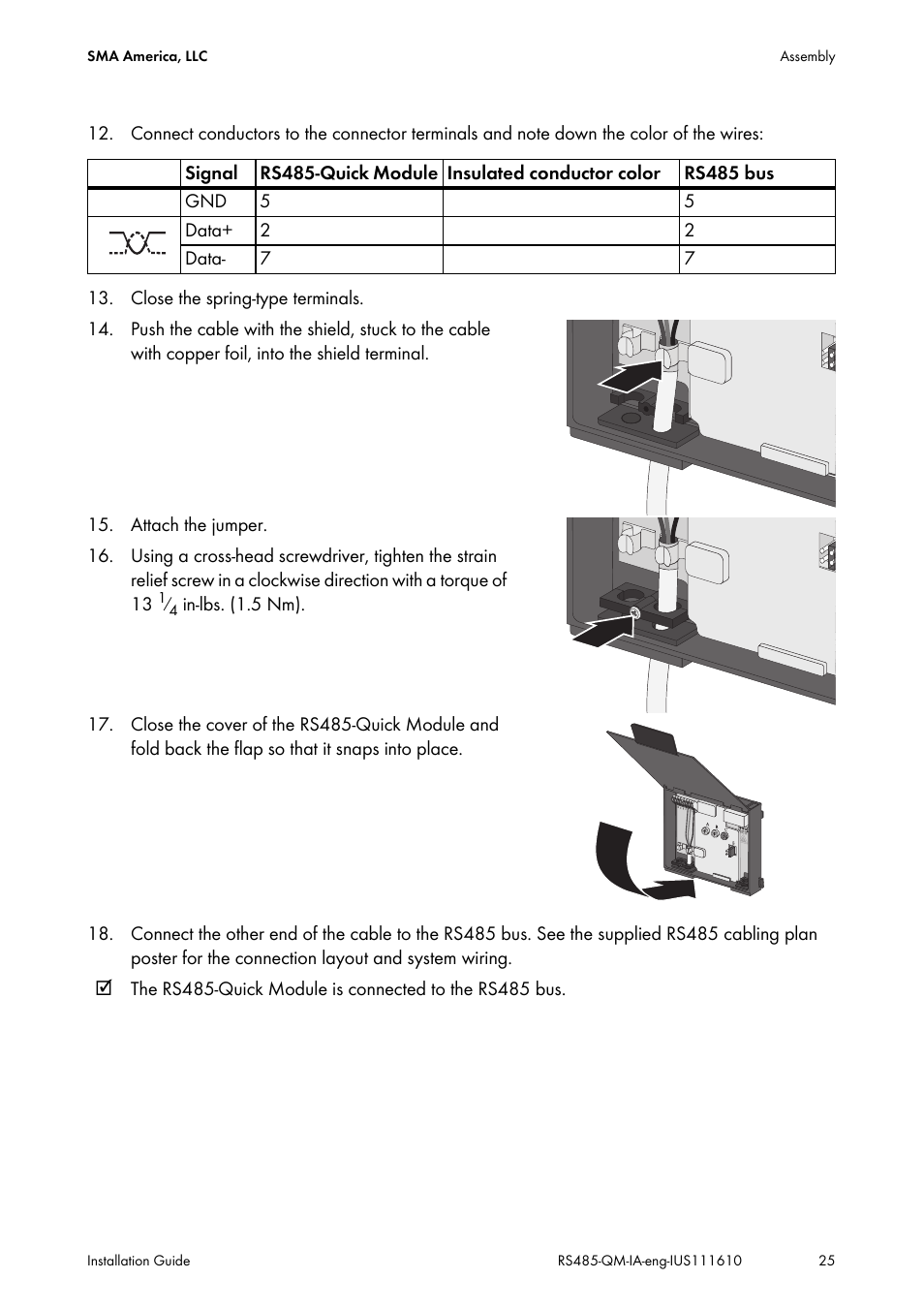 SMA RS485-Quick Module User Manual | Page 25 / 32