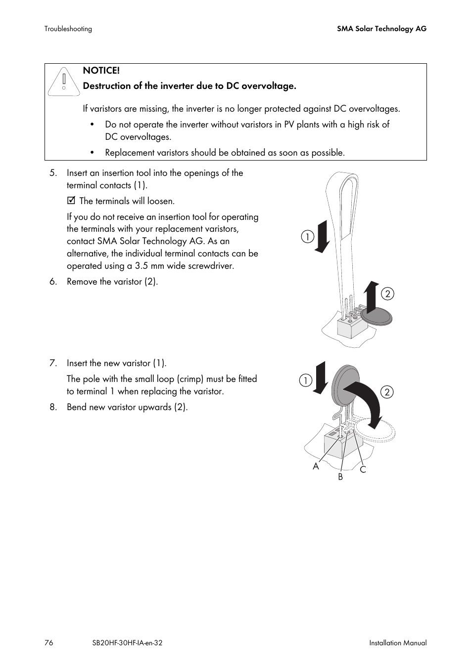 SMA SB 2000HF-30 Installation User Manual | Page 76 / 96