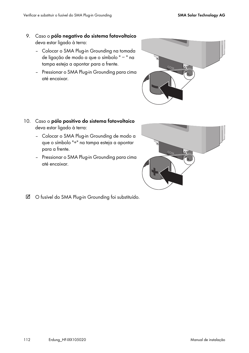 SMA Plug-in Grounding User Manual | Page 112 / 200
