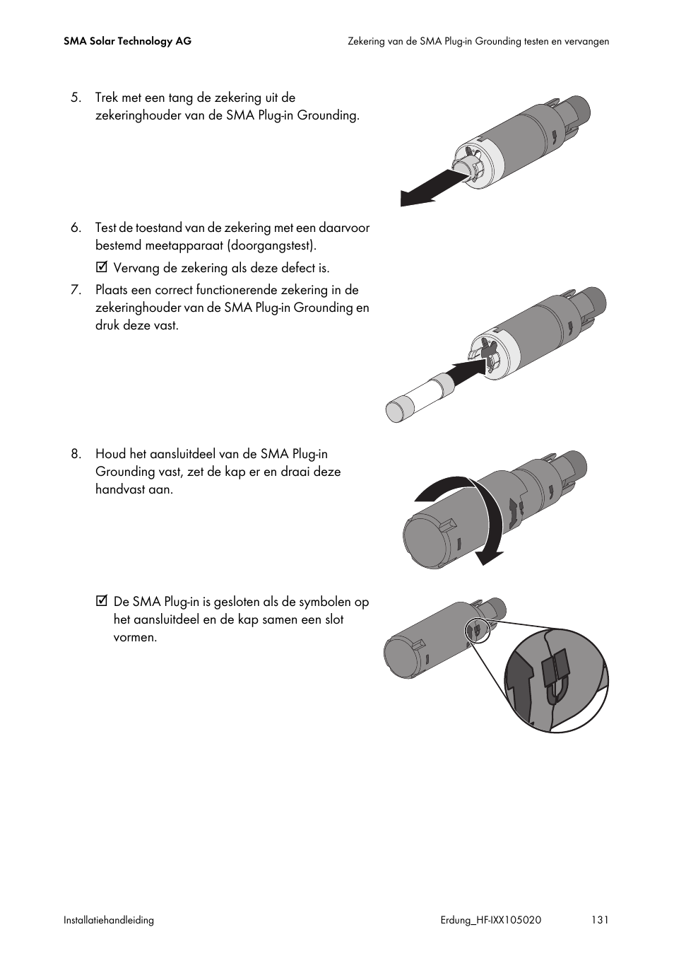 SMA Plug-in Grounding User Manual | Page 131 / 200