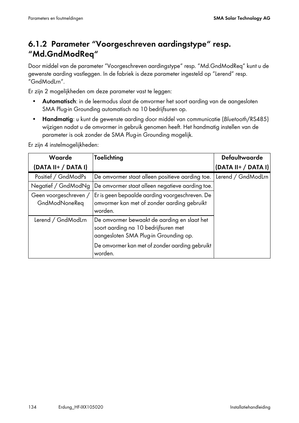 SMA Plug-in Grounding User Manual | Page 134 / 200