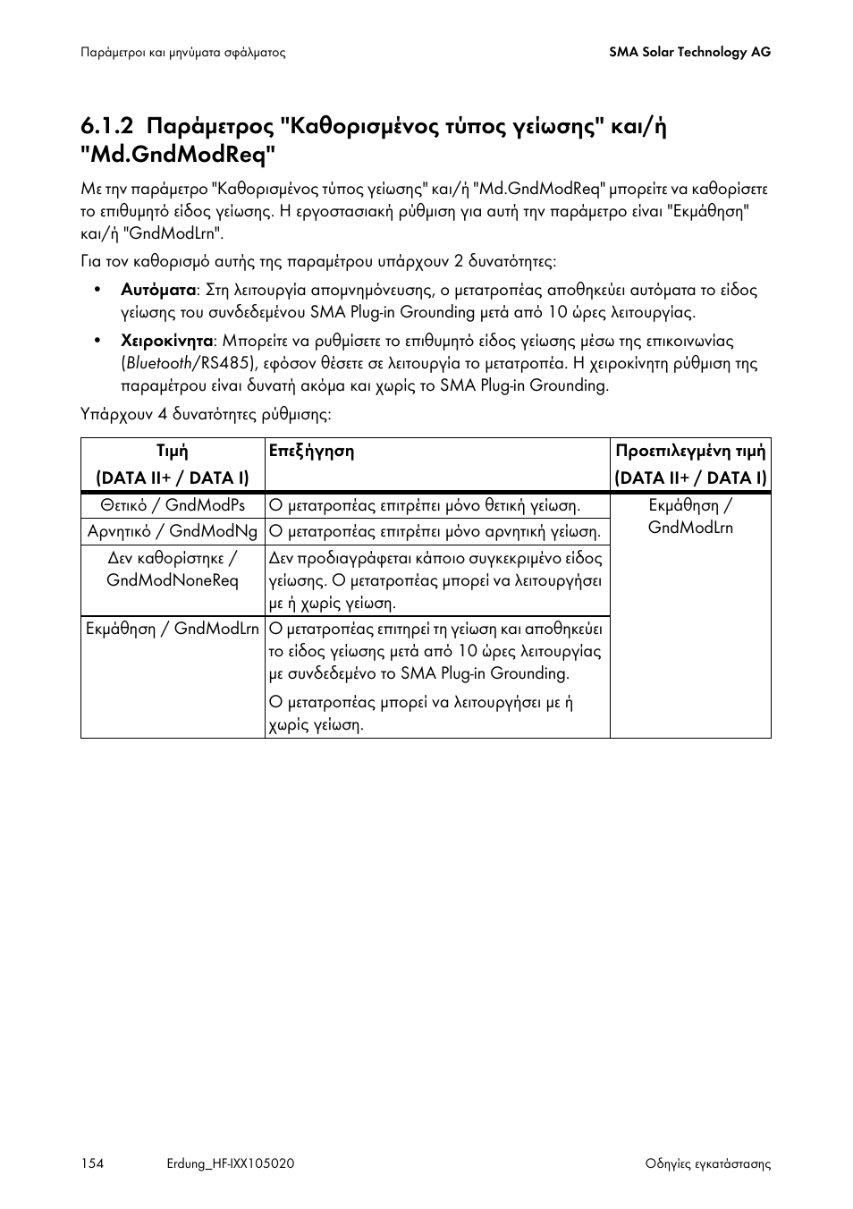 SMA Plug-in Grounding User Manual | Page 154 / 200