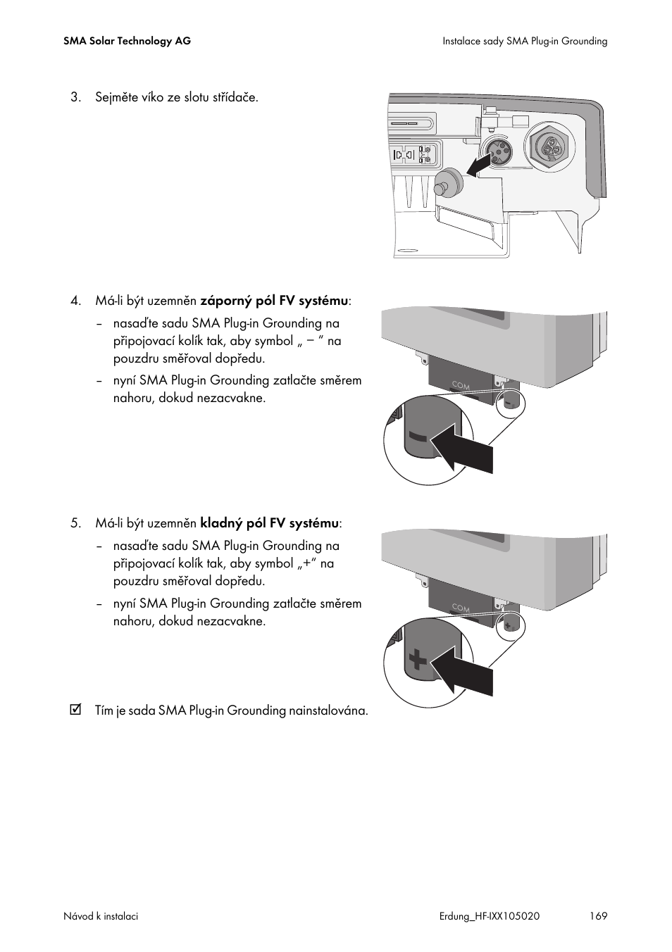 SMA Plug-in Grounding User Manual | Page 169 / 200