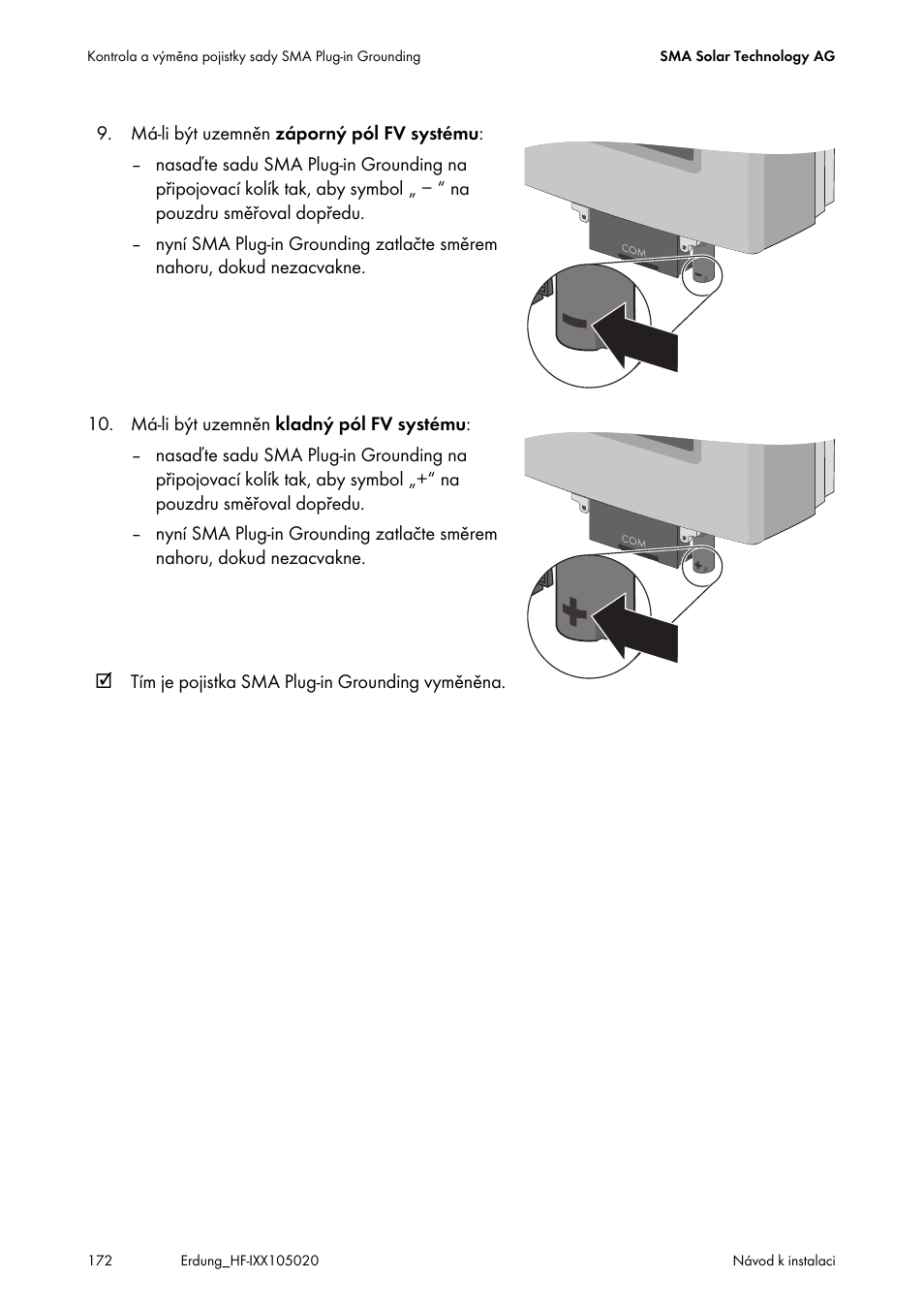 SMA Plug-in Grounding User Manual | Page 172 / 200
