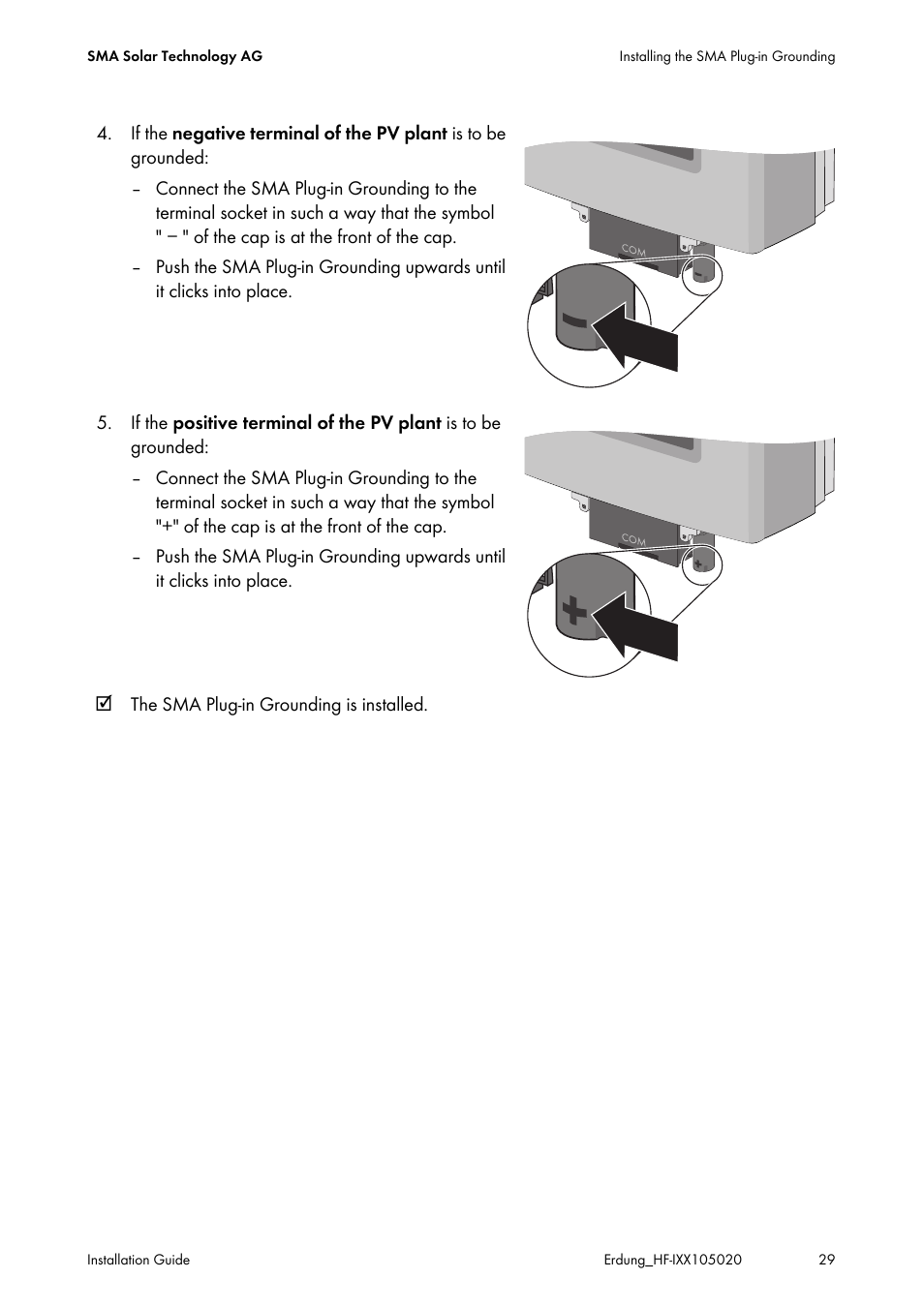 SMA Plug-in Grounding User Manual | Page 29 / 200