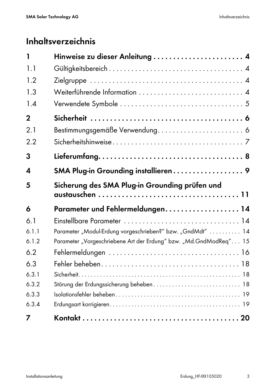 SMA Plug-in Grounding User Manual | Page 3 / 200