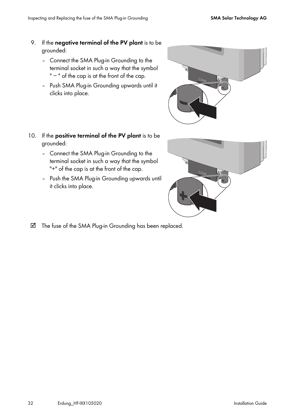 SMA Plug-in Grounding User Manual | Page 32 / 200