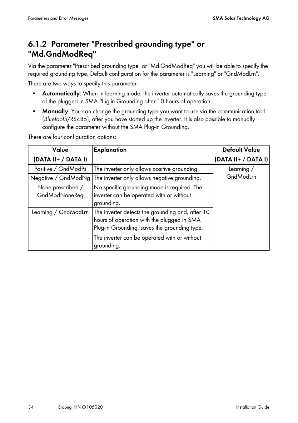 SMA Plug-in Grounding User Manual | Page 34 / 200
