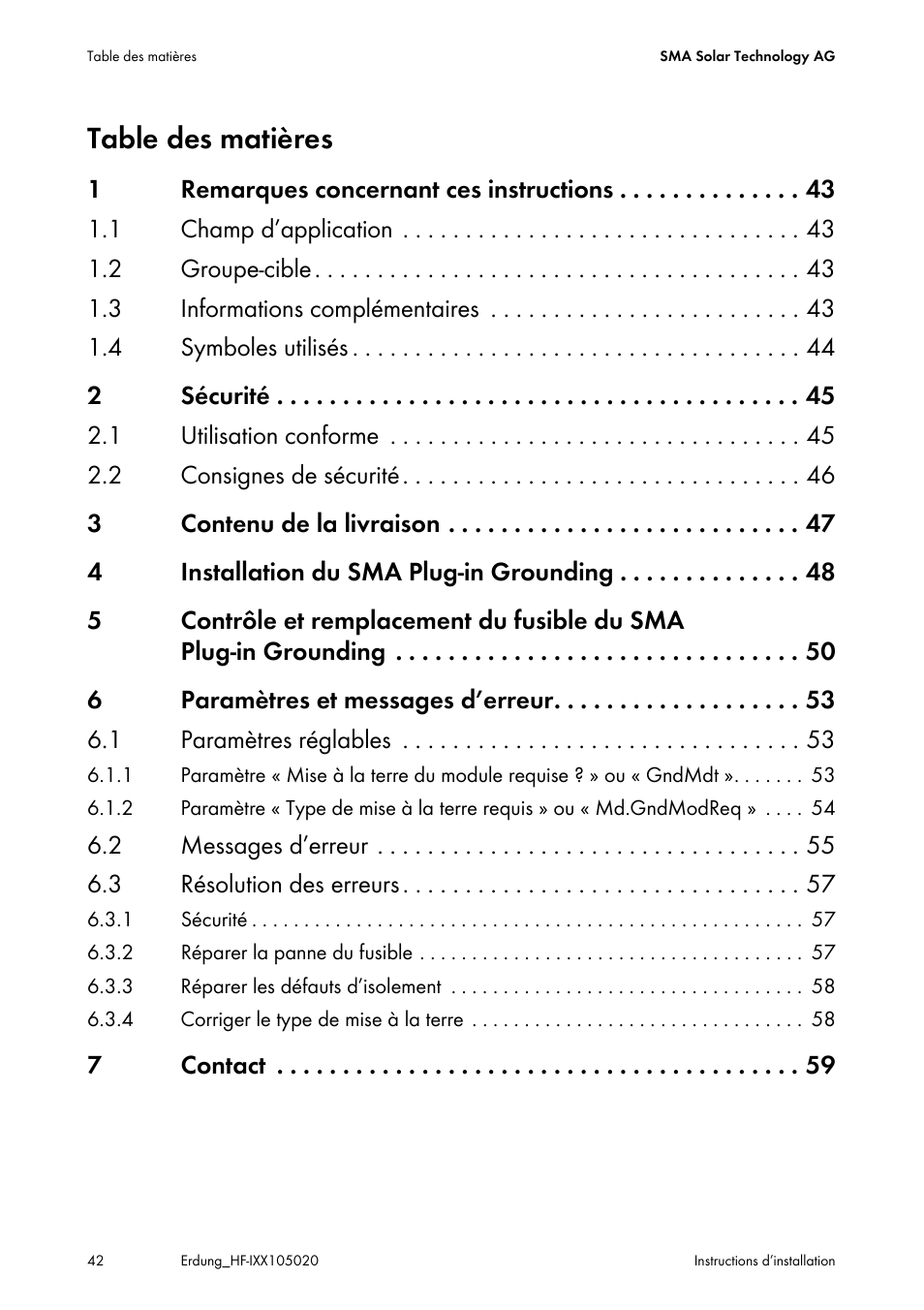 SMA Plug-in Grounding User Manual | Page 42 / 200