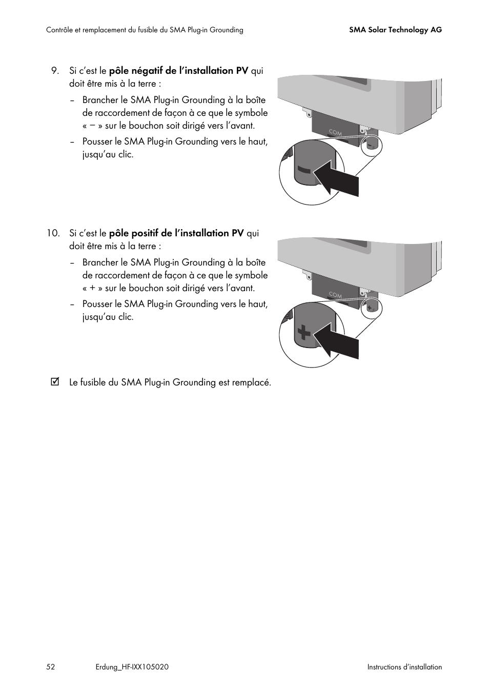 SMA Plug-in Grounding User Manual | Page 52 / 200