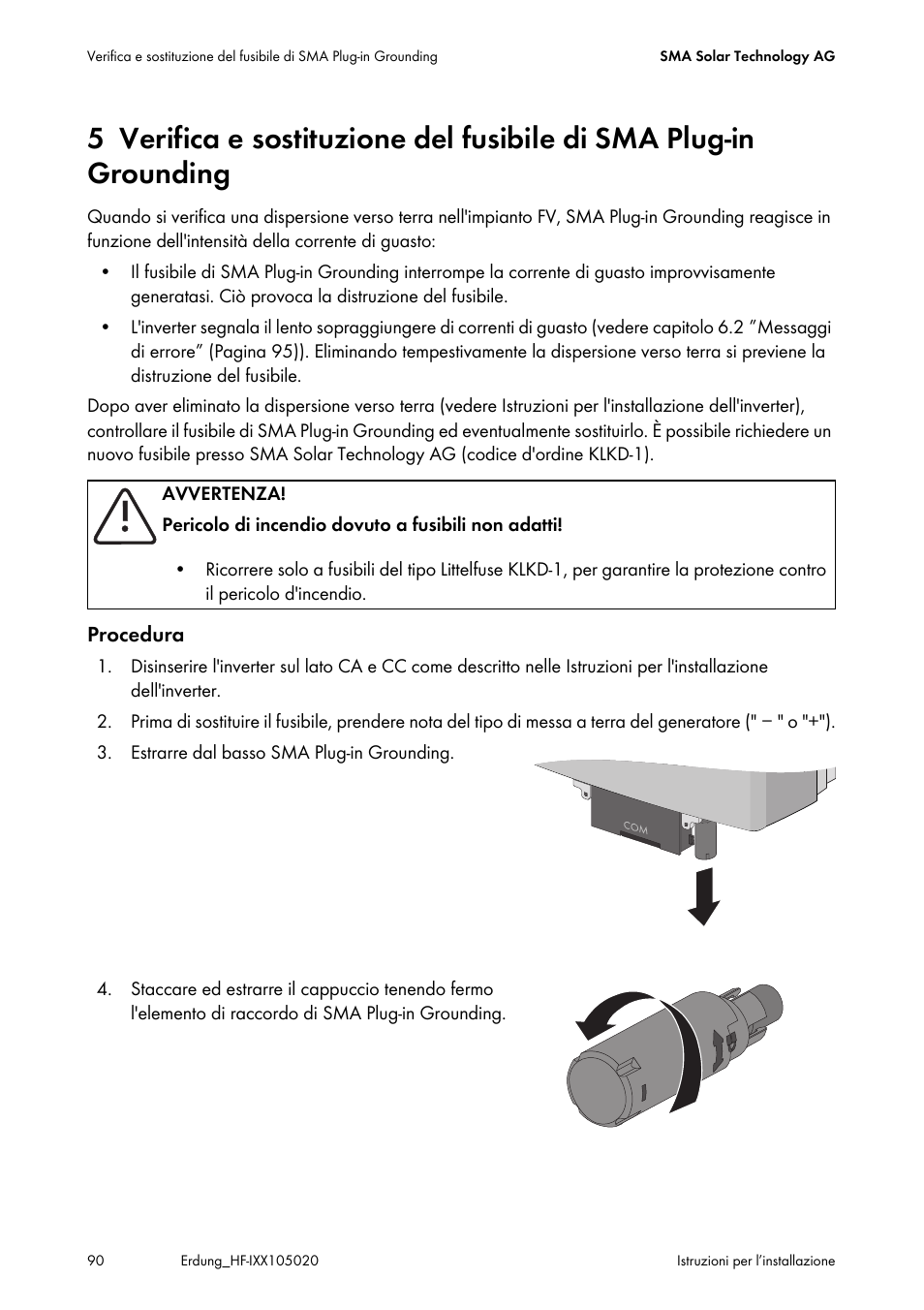 Grounding | SMA Plug-in Grounding User Manual | Page 90 / 200