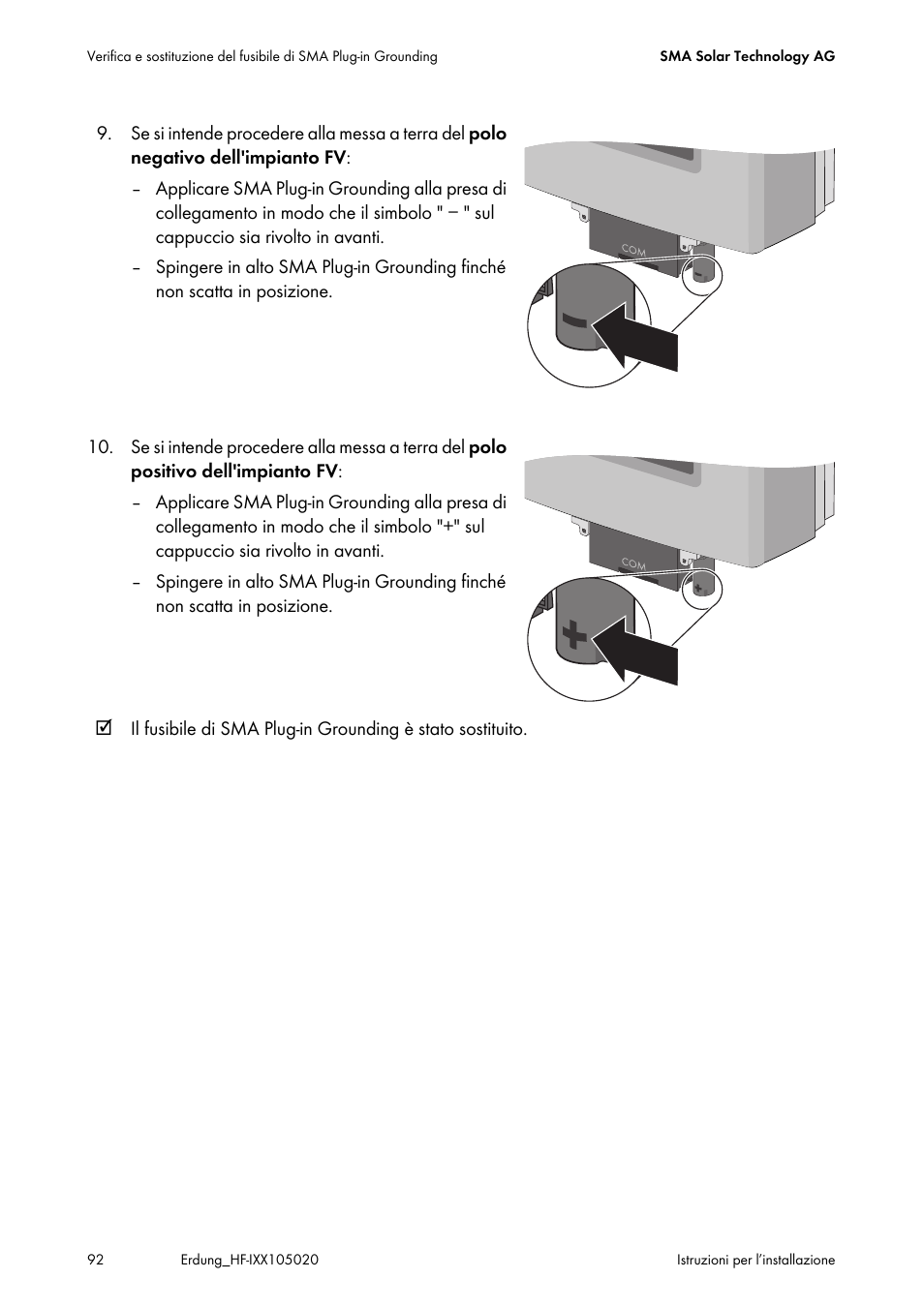 SMA Plug-in Grounding User Manual | Page 92 / 200