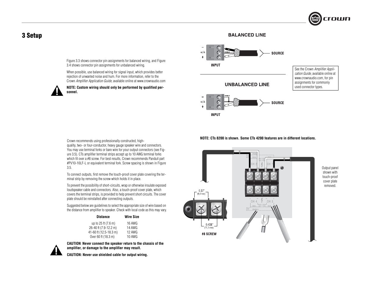 3 setup | Crown Audio CTs 8200 User Manual | Page 7 / 32