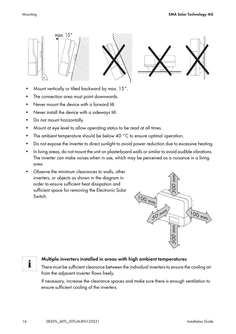 SMA SB 3000TL-20 Installation User Manual | Page 16 / 104