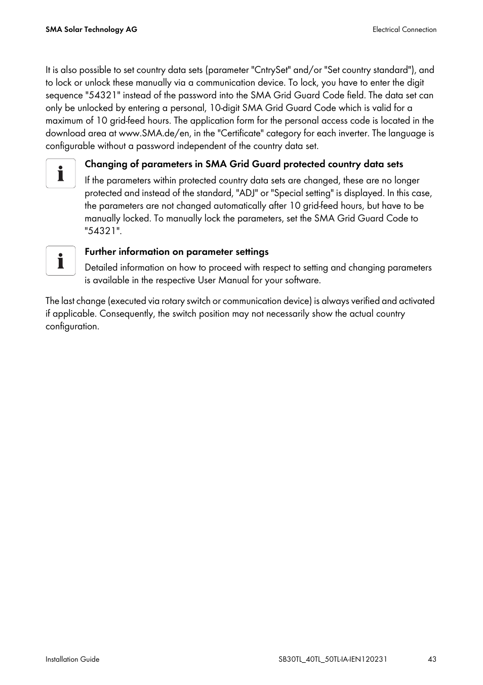SMA SB 3000TL-20 Installation User Manual | Page 43 / 104