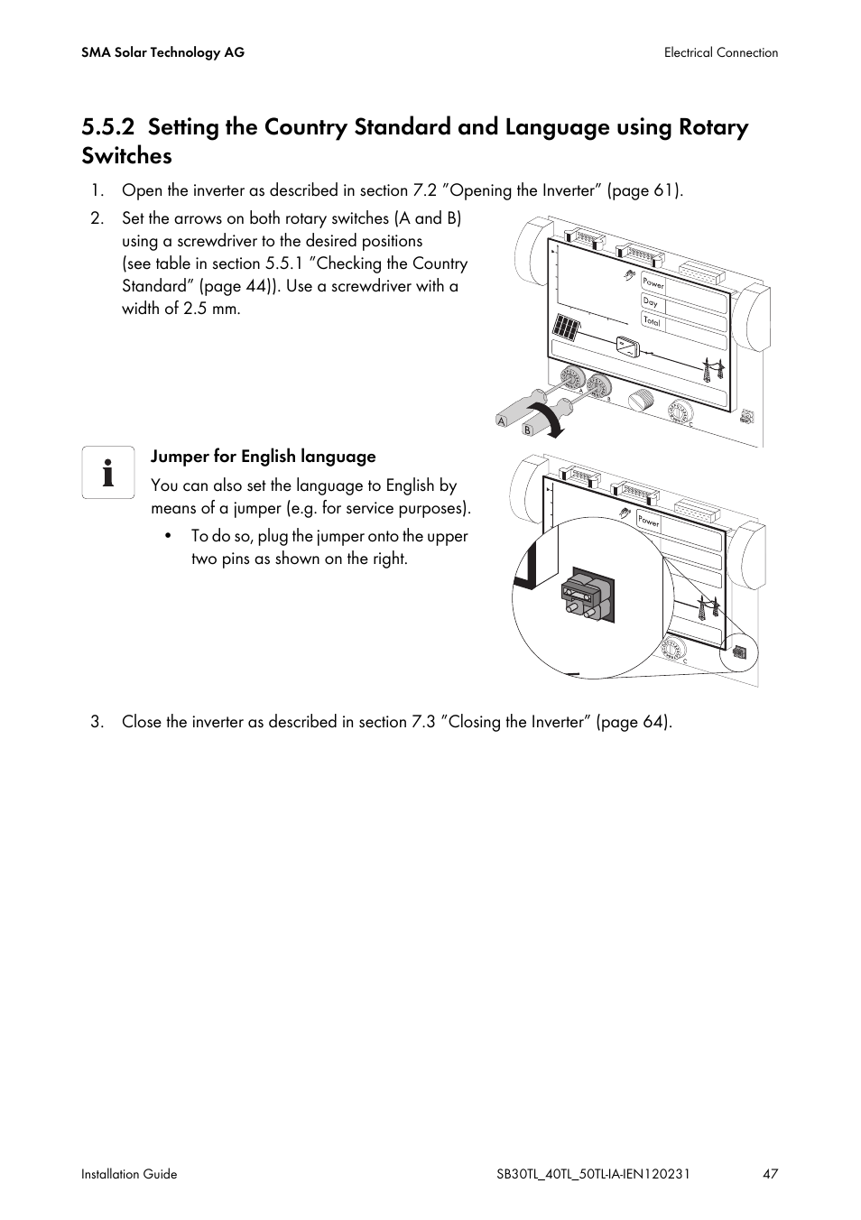 SMA SB 3000TL-20 Installation User Manual | Page 47 / 104