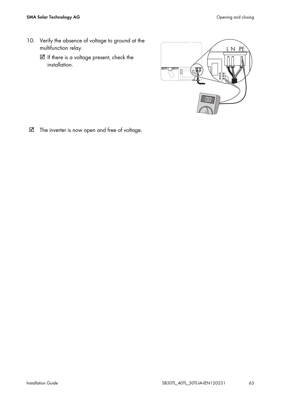 SMA SB 3000TL-20 Installation User Manual | Page 63 / 104