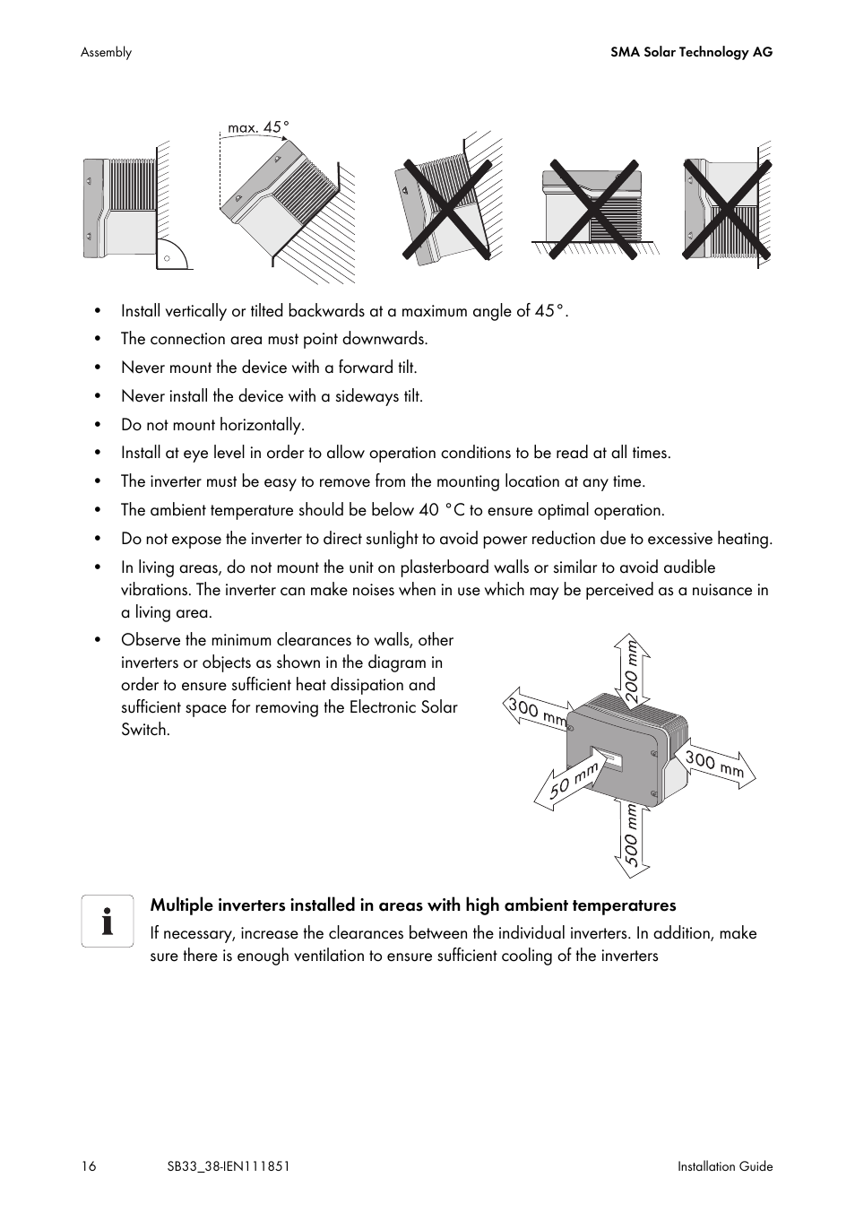 SMA SB 3300 Installation User Manual | Page 16 / 76
