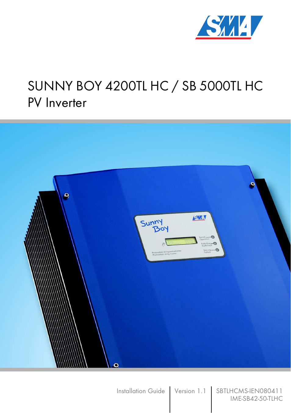 SMA SB 4200TL HC Multi-String User Manual | 64 pages