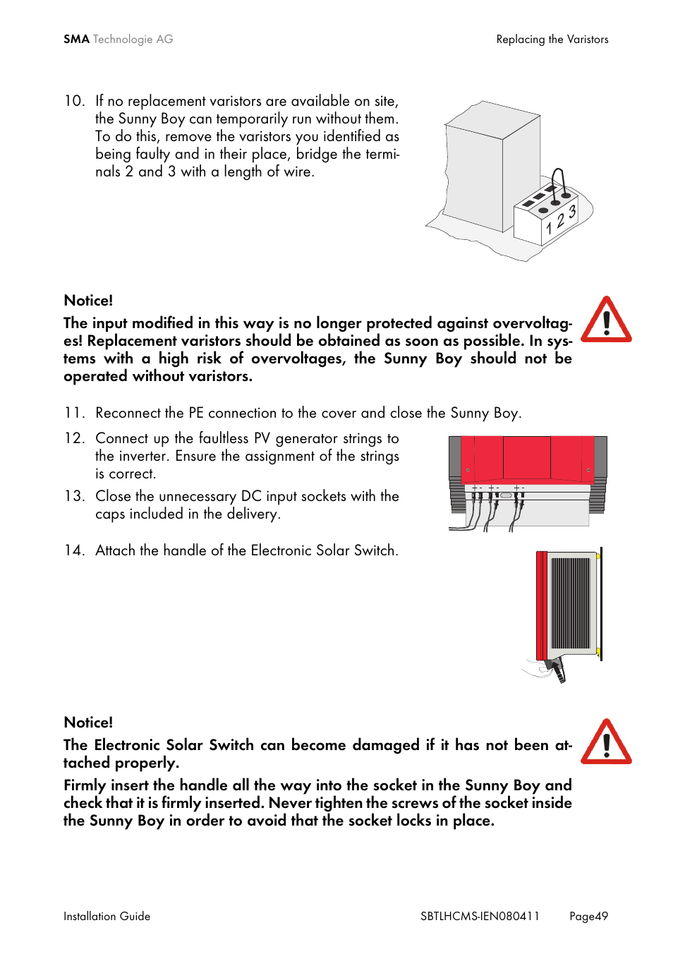 SMA SB 4200TL HC Multi-String User Manual | Page 49 / 64