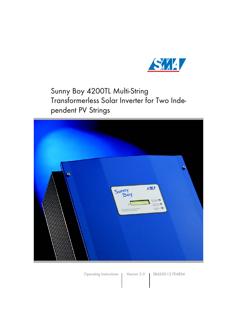 SMA SB 4200TL Multi-String User Manual | 63 pages