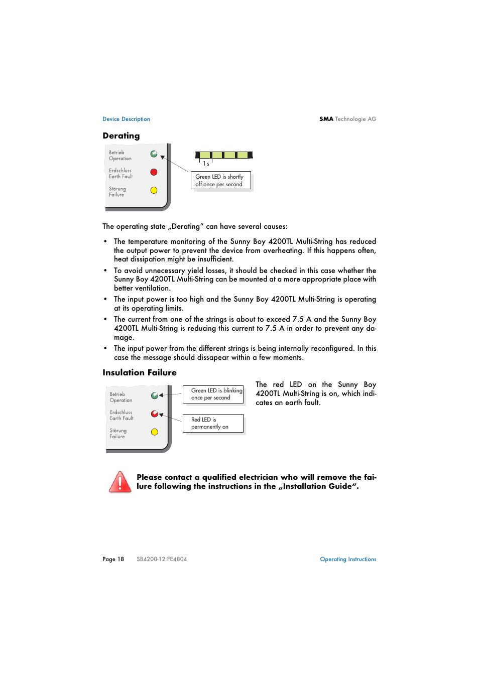 SMA SB 4200TL Multi-String User Manual | Page 18 / 63