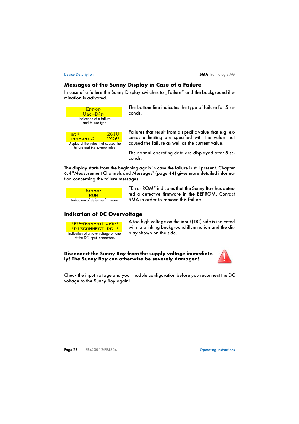 SMA SB 4200TL Multi-String User Manual | Page 28 / 63