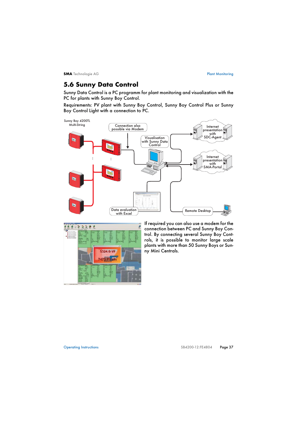 6 sunny data control, Sunny data control | SMA SB 4200TL Multi-String User Manual | Page 37 / 63